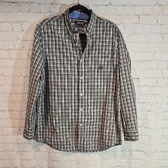 Chaps button front plaid shirt size M - Picture 1 of 9